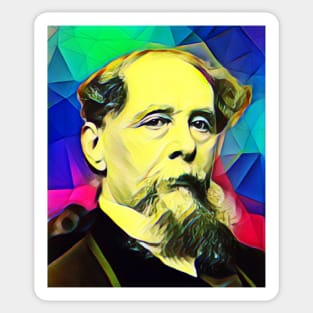 Charles Dickens Colourful Portrait | charlles dickens artwork 6 Sticker